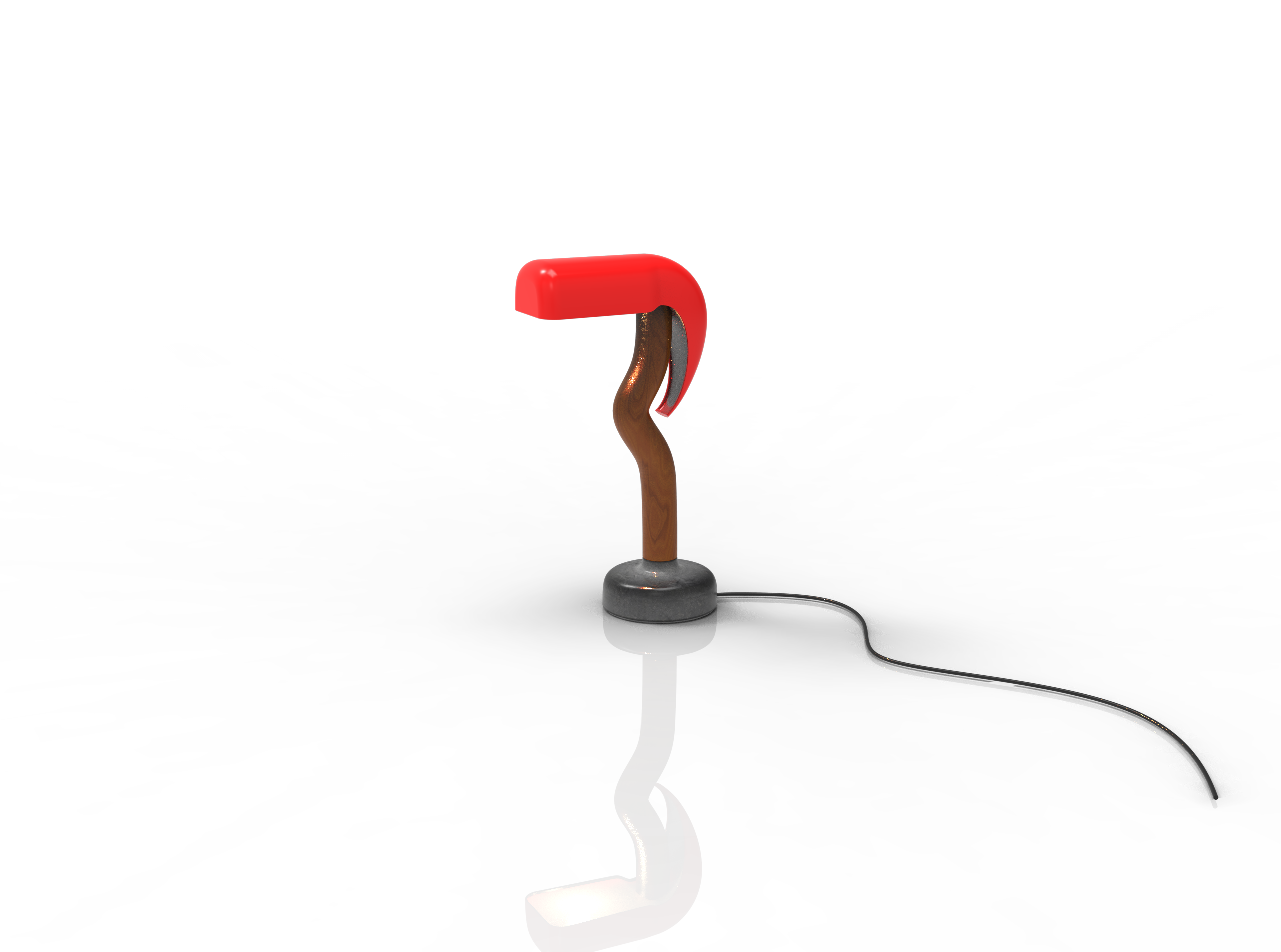 Origin Plastics lamp — detail render showing surface and curvature
